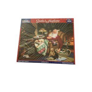 White Mountain Santas Naptime 1000 Piece Puzzle Large Piece